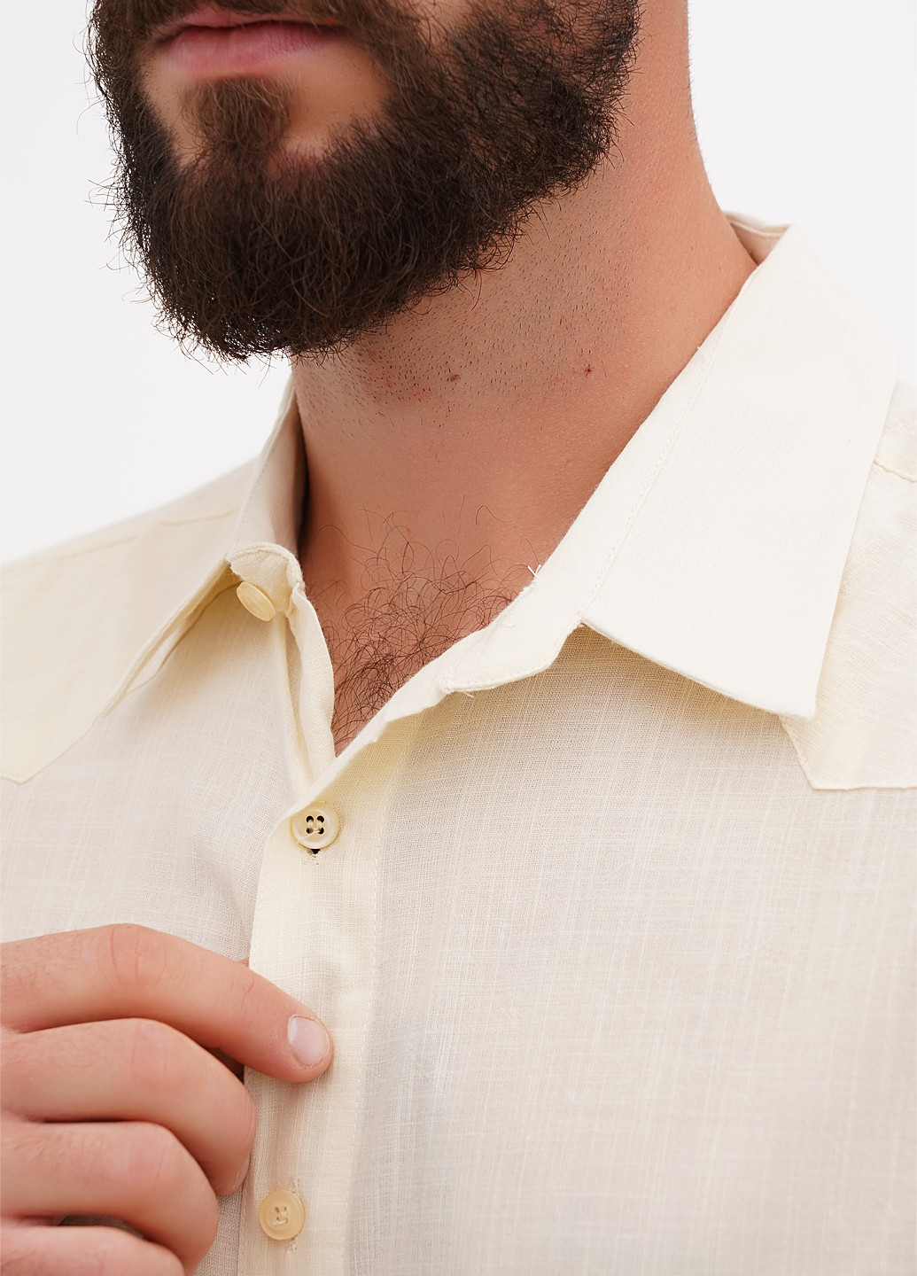 Бежевая кэжуал рубашка однотонная Wolfmarks