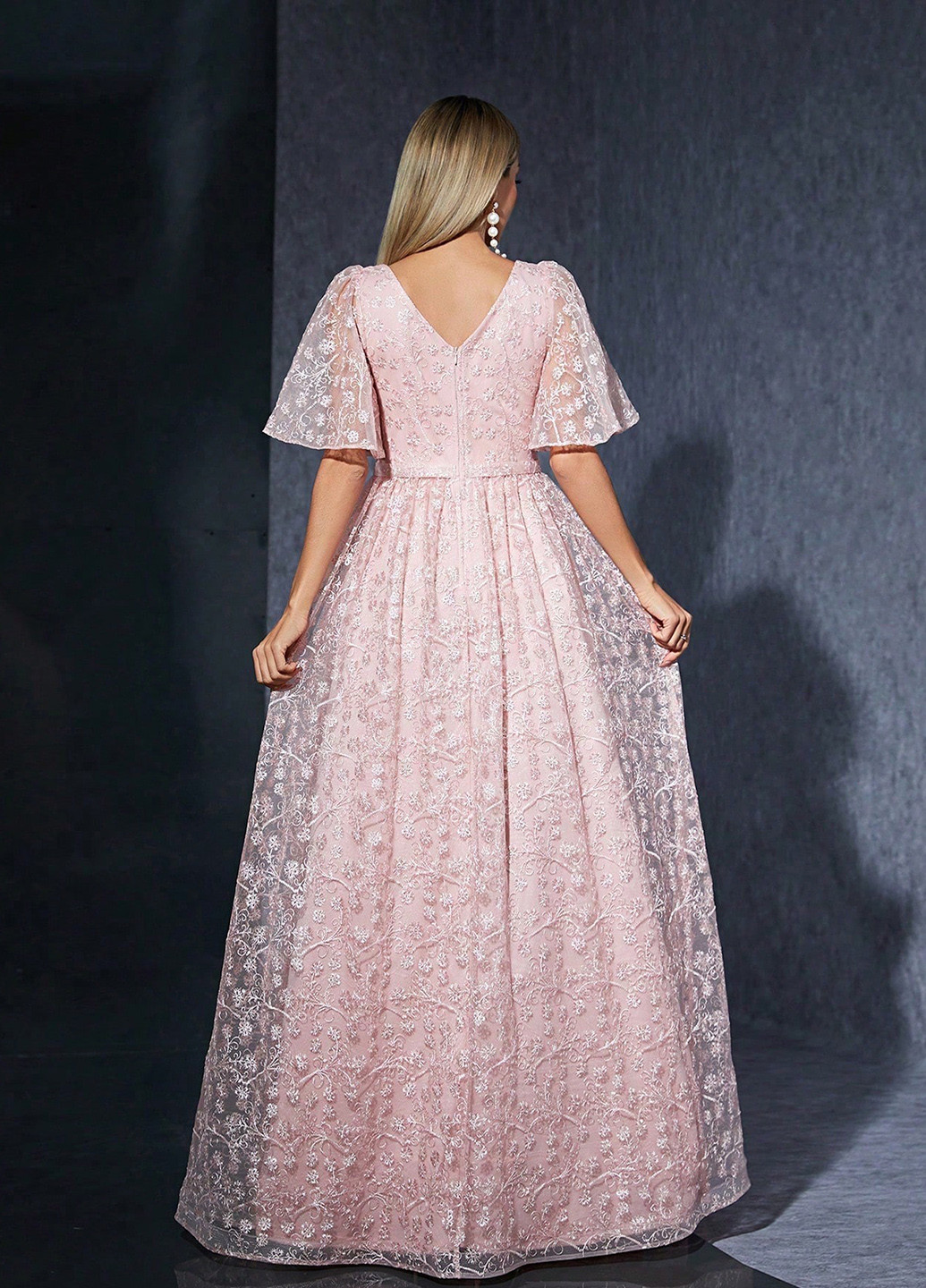 Рожева вечірня сукня а-силует SHEIN однотонна