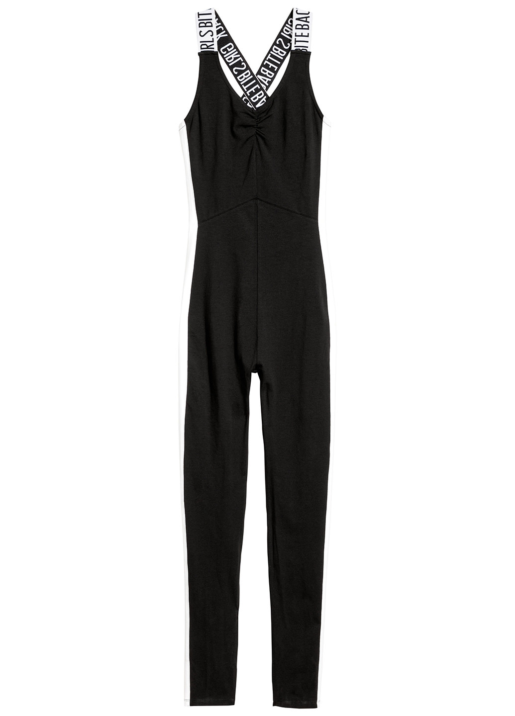 Комбинезон H&M комбинезон-брюки надпись чёрный спортивный