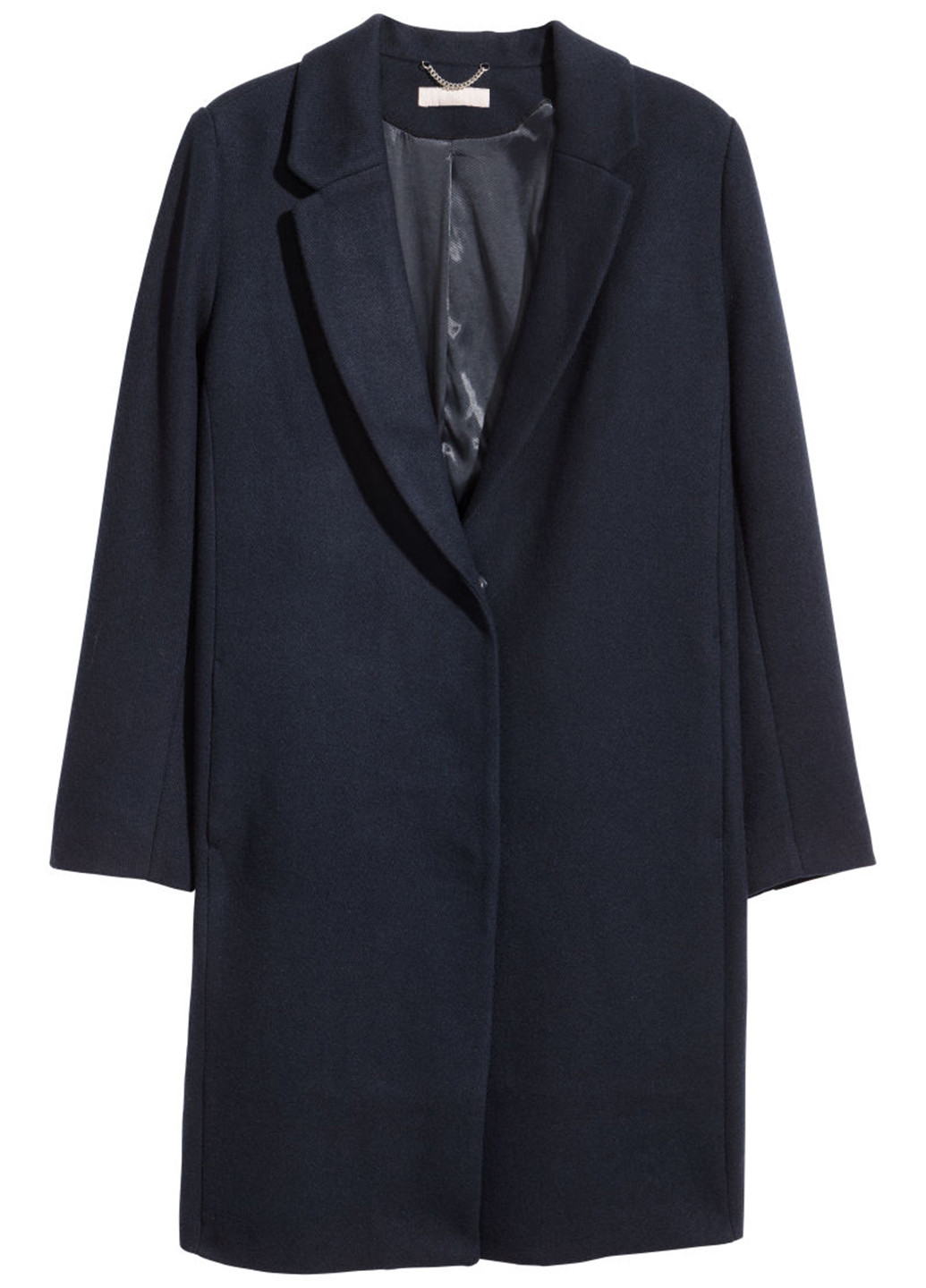 Темно-синее демисезонное Пальто без капюшона H&M