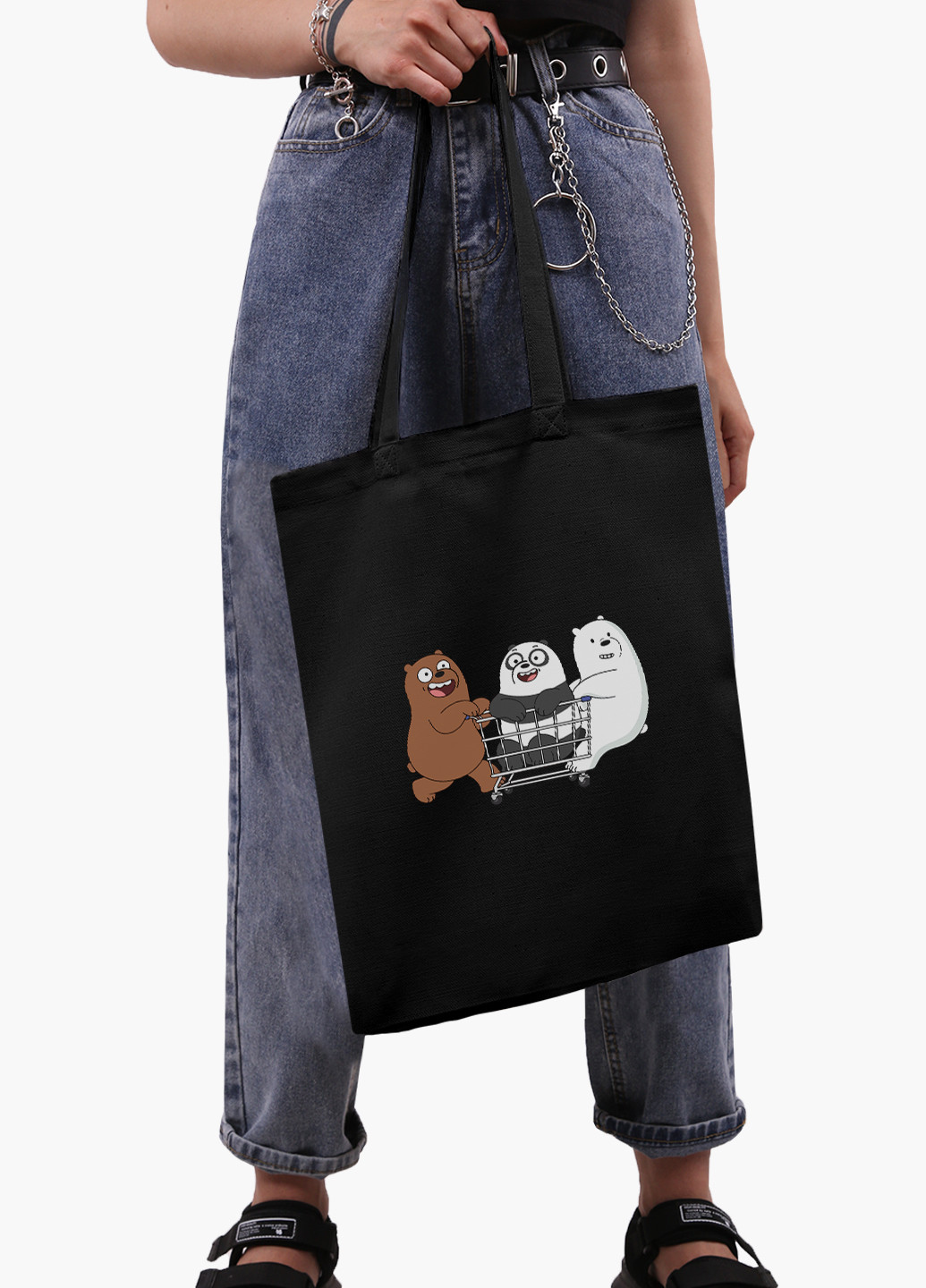 Эко сумка шоппер Вся правда о медведях (We Bare Bears) (9227-2891-BK) MobiPrint (236265569)