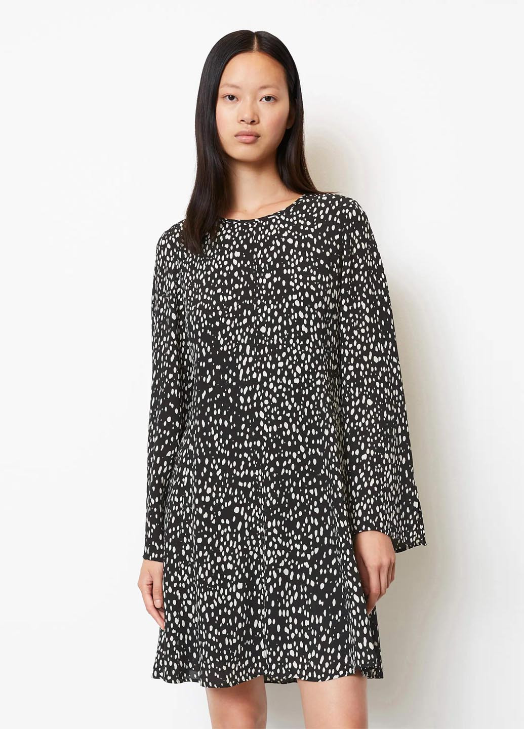 Черное кэжуал платье а-силуэт Marc O'Polo в горошек