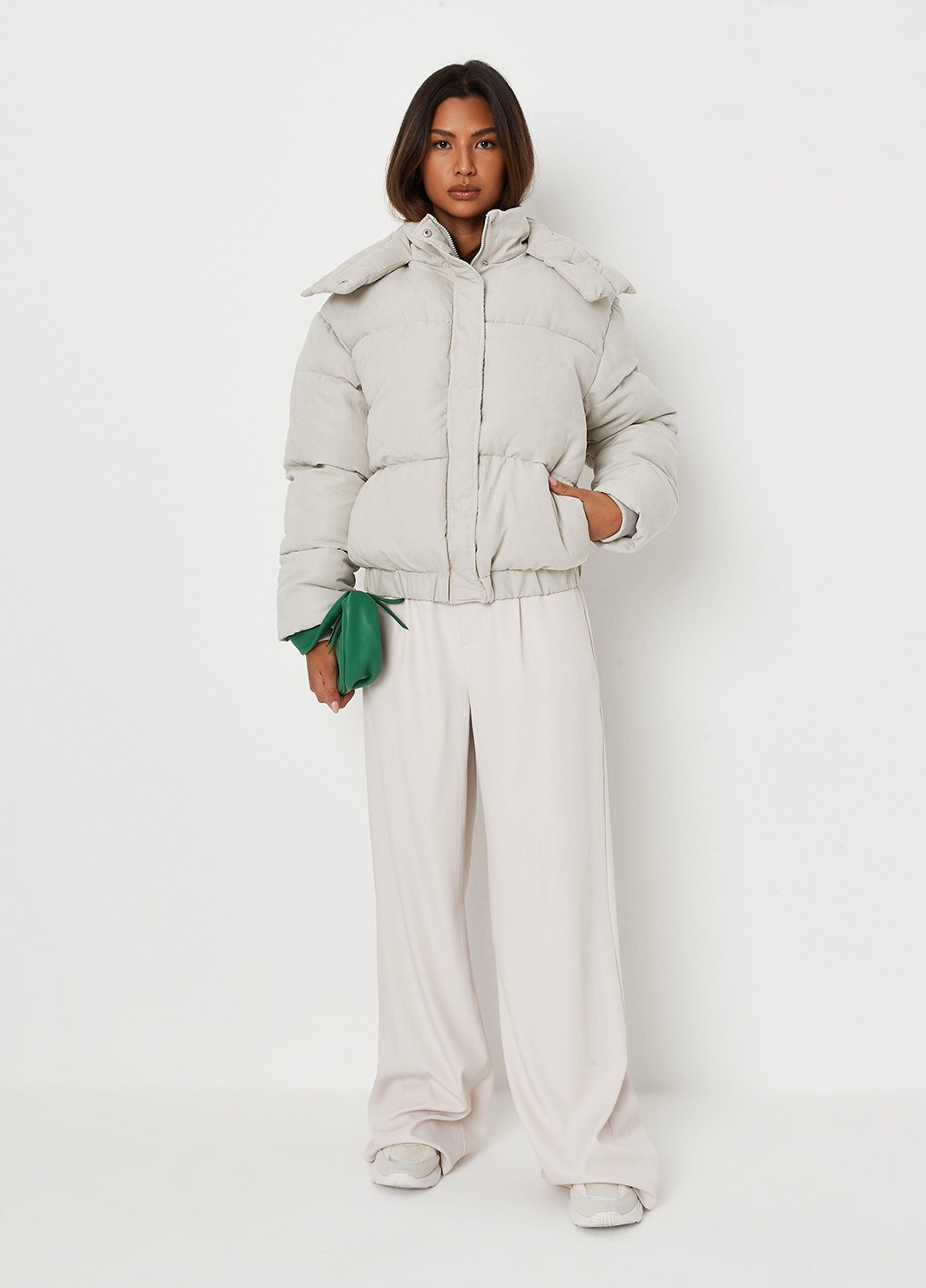 Светло-серая зимняя куртка Missguided