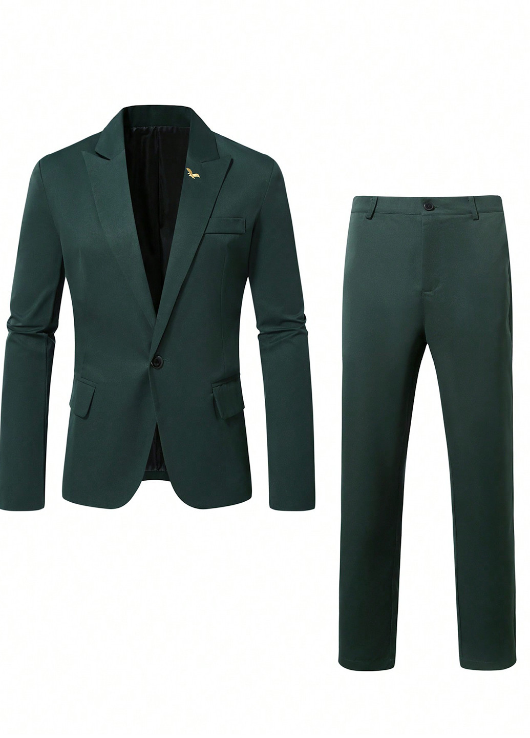 Сіро-зелений демісезонний костюм (жакет, штани) брючний SHEIN