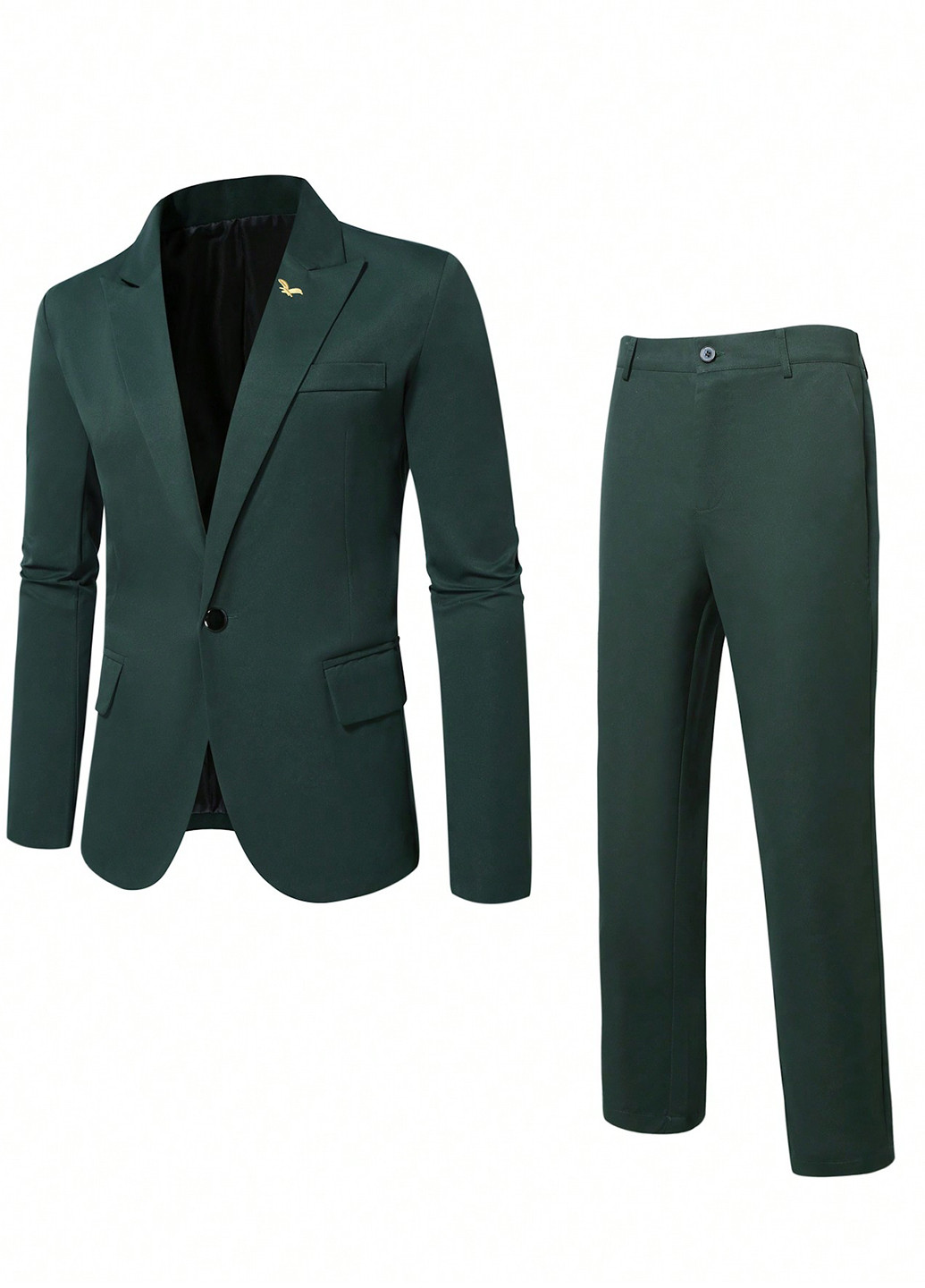 Сіро-зелений демісезонний костюм (жакет, штани) брючний SHEIN