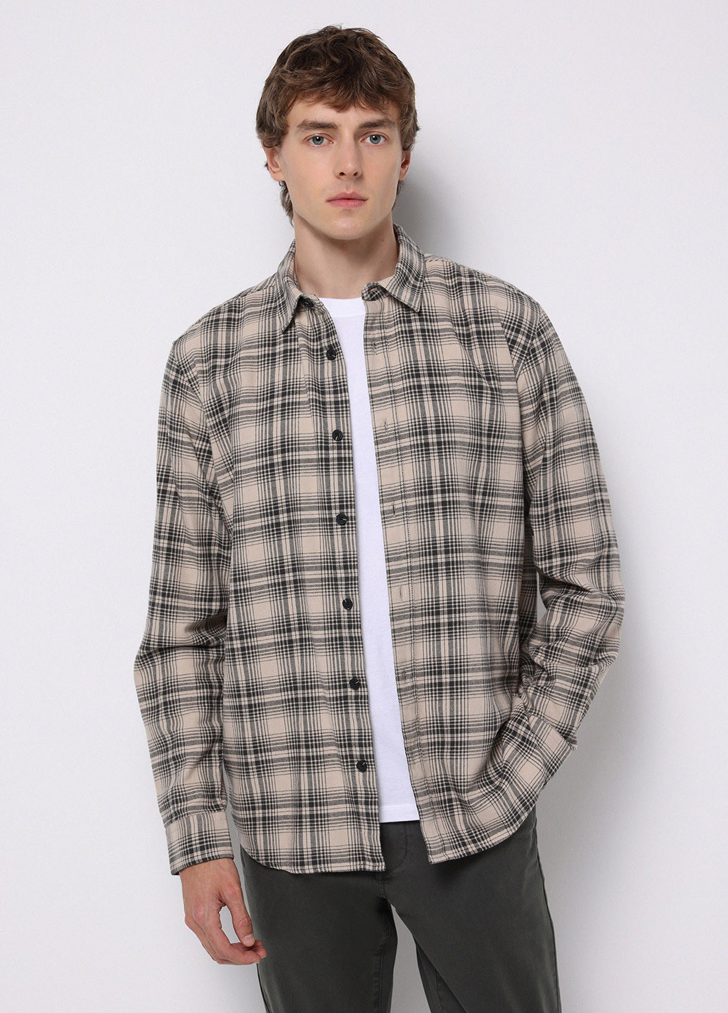Бежевая кэжуал рубашка в клетку Colin's
