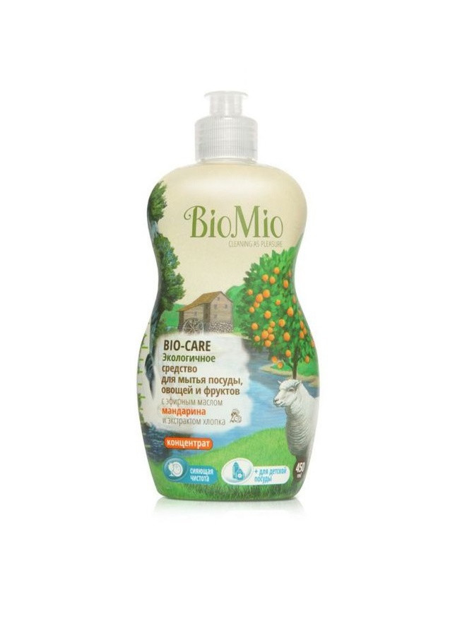 Антибактеріальне гіпоалергенні еко засіб для миття посуду, овочів і фруктів Мандарин концентрат 450 мл BioMio (213052272)
