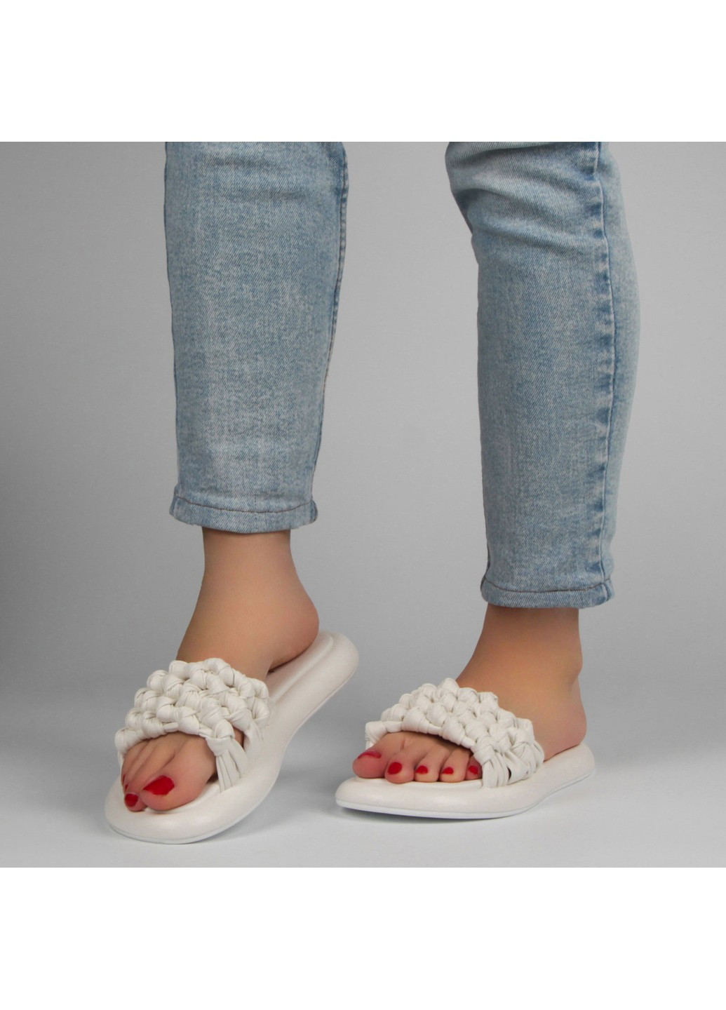 Белые женские босоножки 198059 Buts без застежки