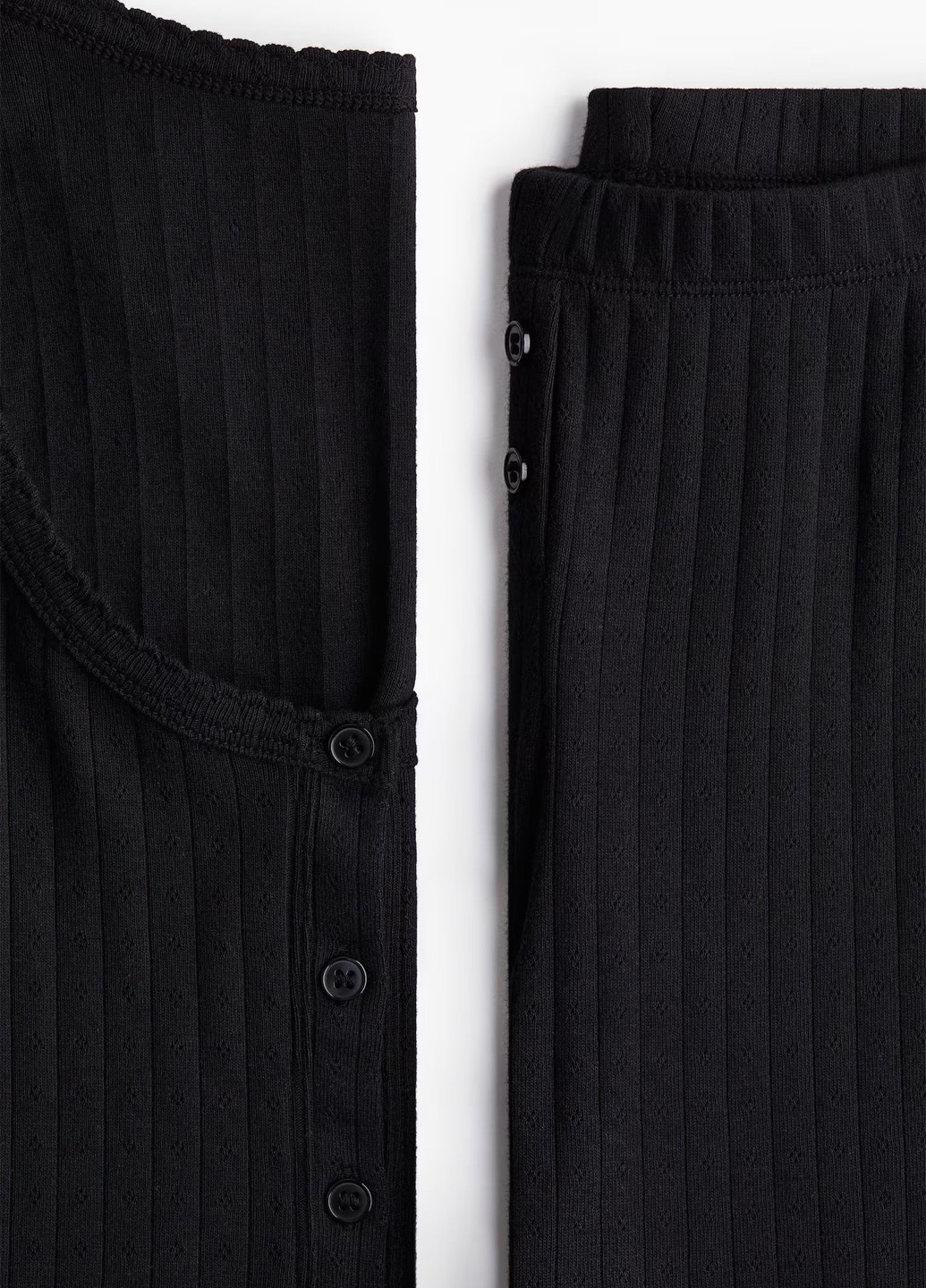 Чорна всесезон піжама (топ, штани) топ + брюки H&M