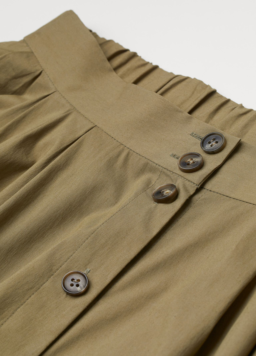 Оливковая (хаки) однотонная юбка H&M