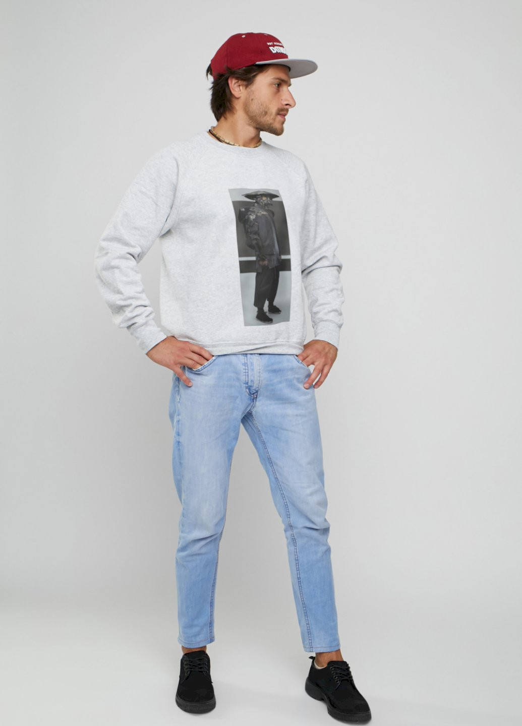 Серый свитшот мужской YAPPI (198688886)