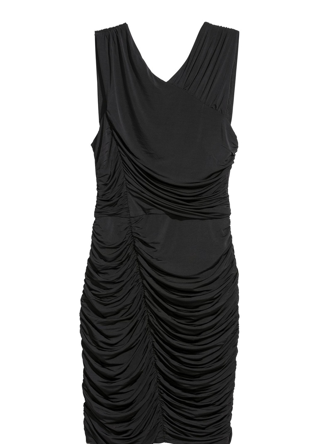 Чорна ділова сукня з драпіруванням H&M однотонна