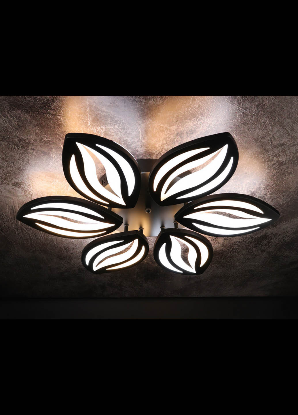 Люстра потолочная LED с пультом A2325/6-bk Черный 9х61х61 см. Handmade (234538211)