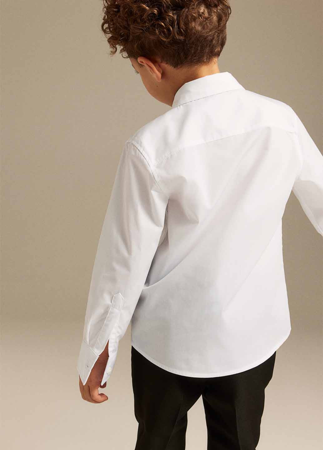 Белая праздничный, кэжуал рубашка однотонная H&M