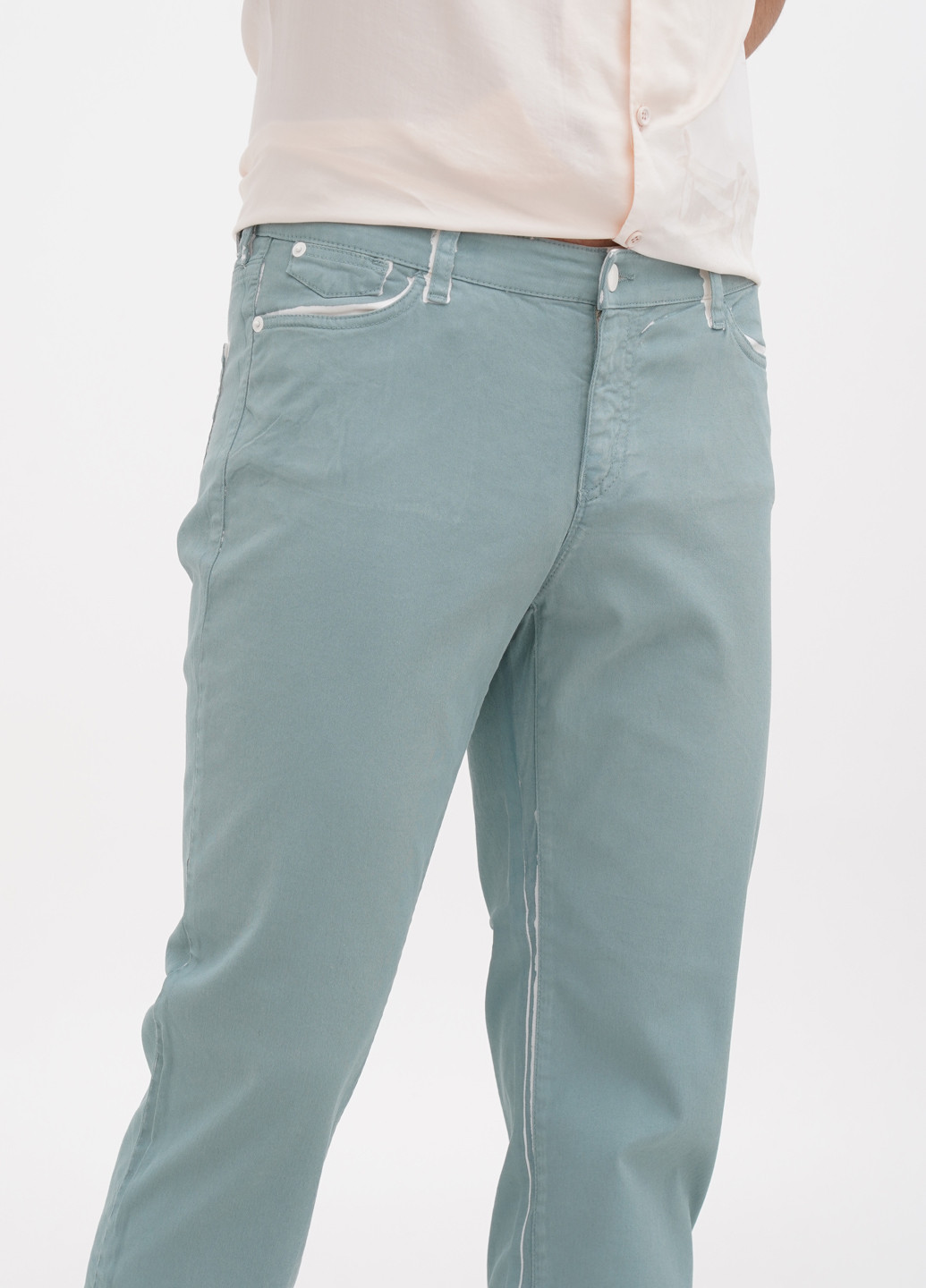 Мятные кэжуал демисезонные прямые брюки Emporio Armani
