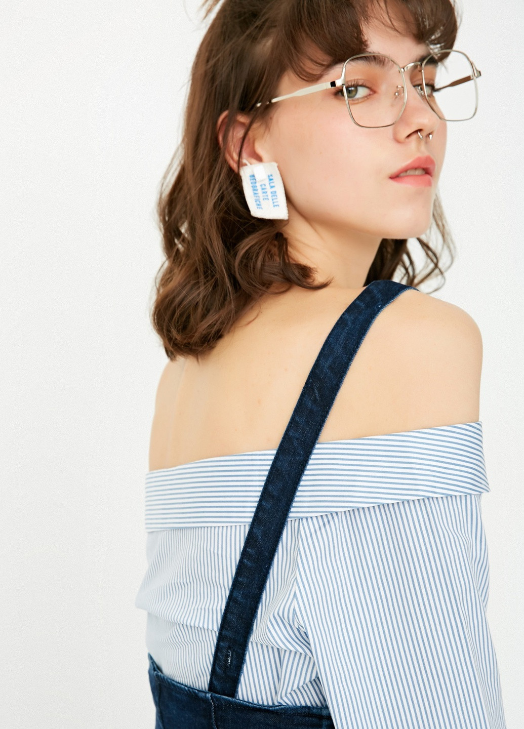 Синий комплект (рубашка, комбинезон) Only