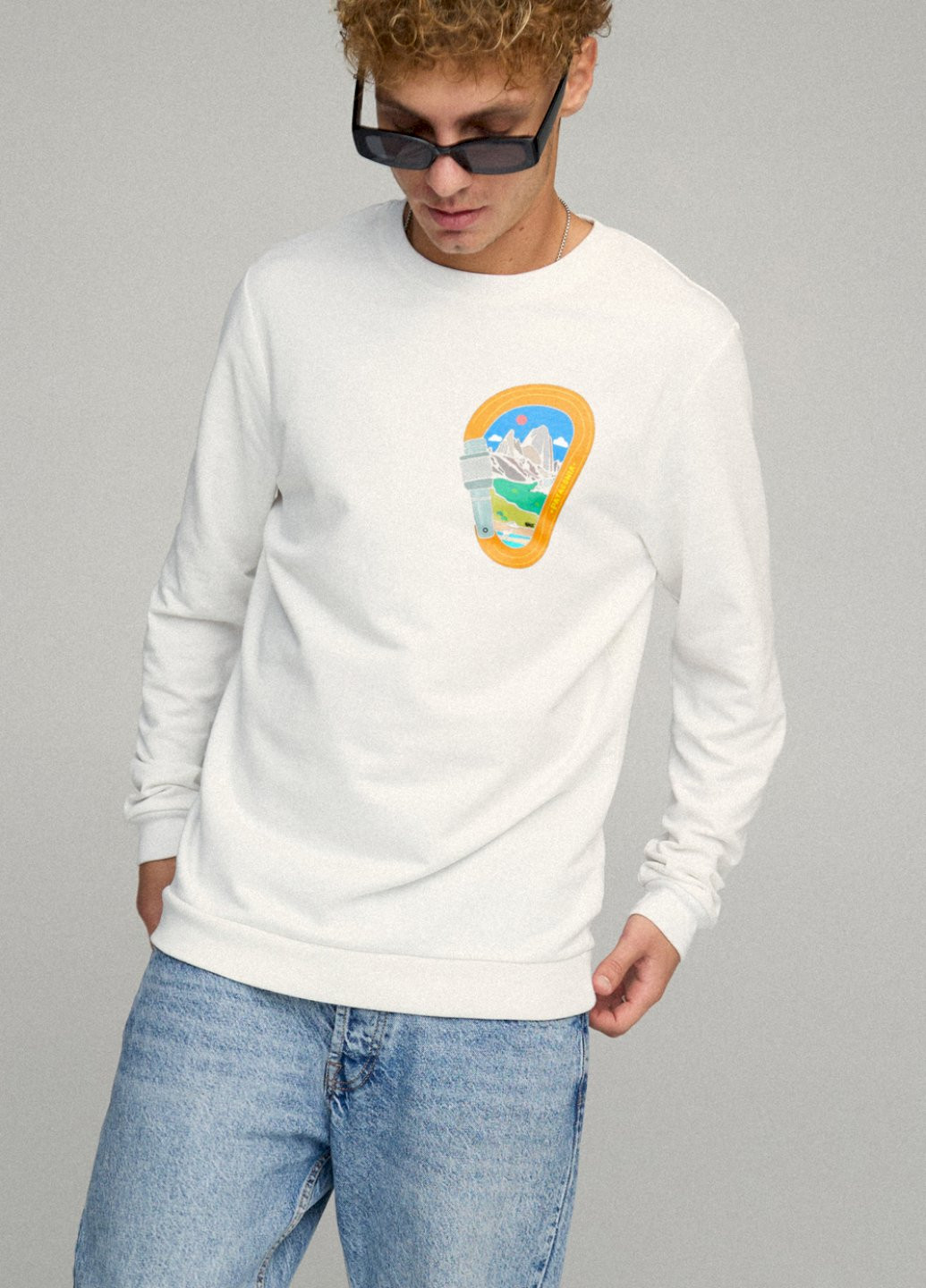 Білий свитшот мужской basic /no flis/ YAPPI малюнок (254557503)