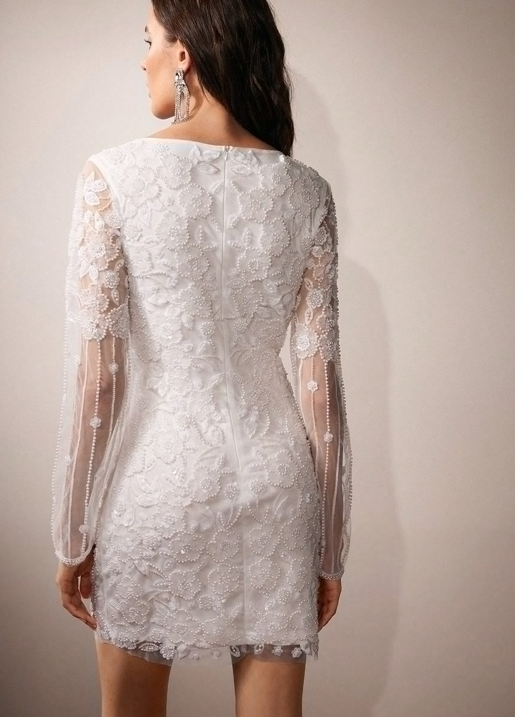 Білий коктейльна, вечірня сукня футляр SHEIN однотонна