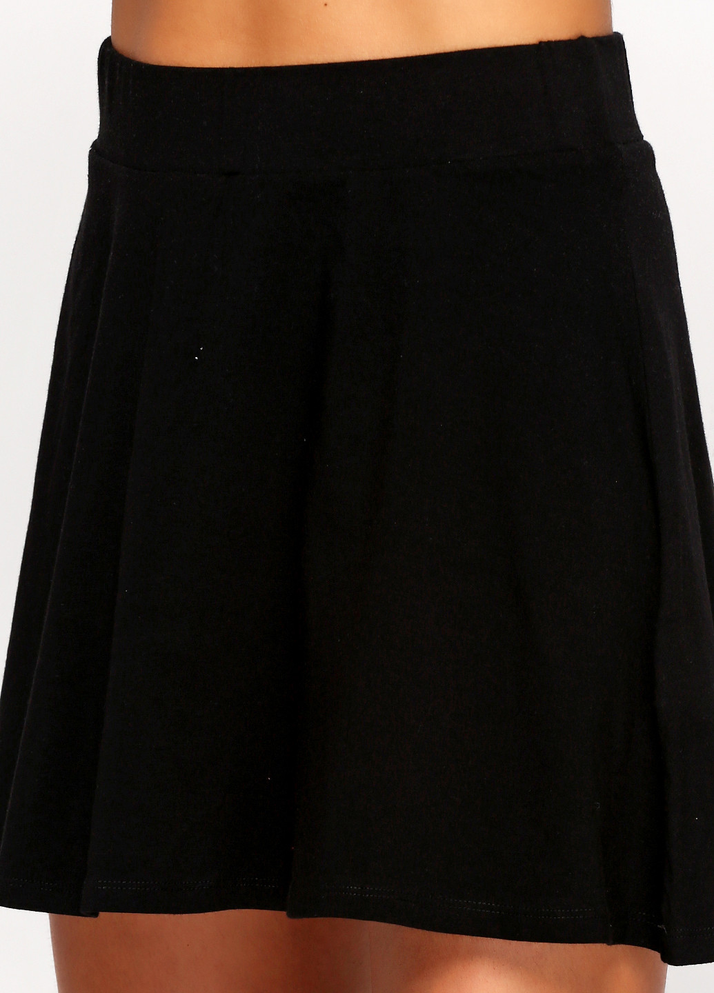 Черная кэжуал однотонная юбка Pink Woman мини