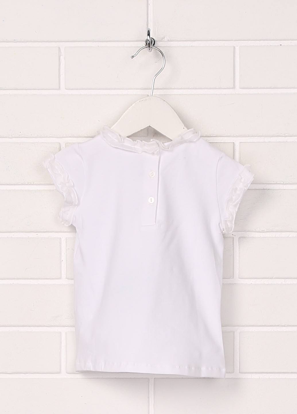 Белая однотонная блузка с коротким рукавом SIMONETTA tiny летняя