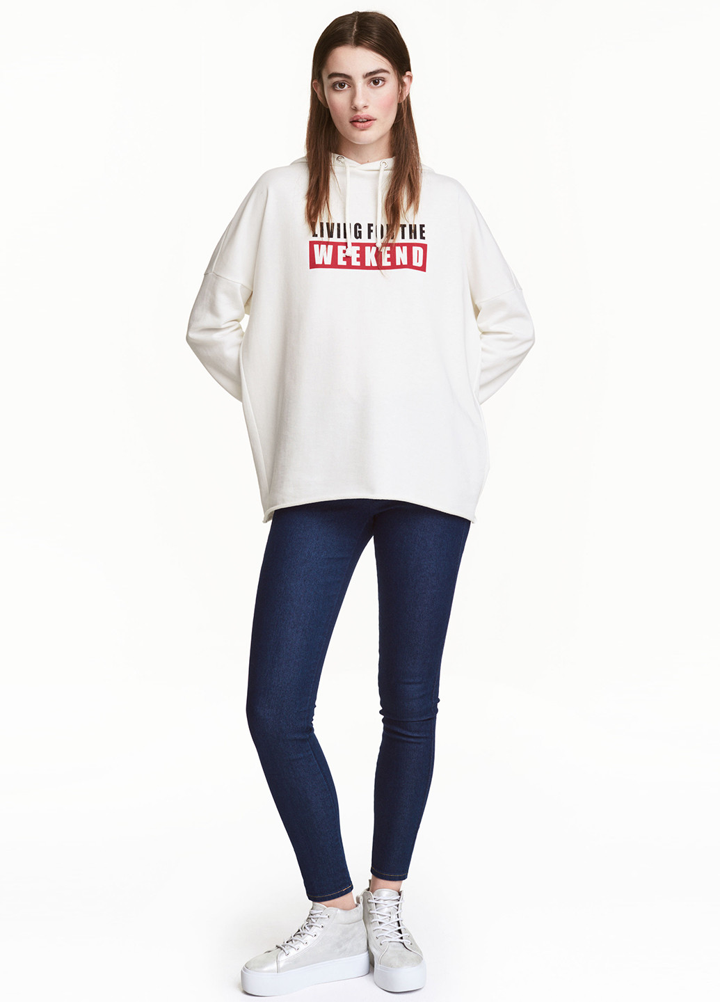 Темно-синие демисезонные джеггинсы H&M