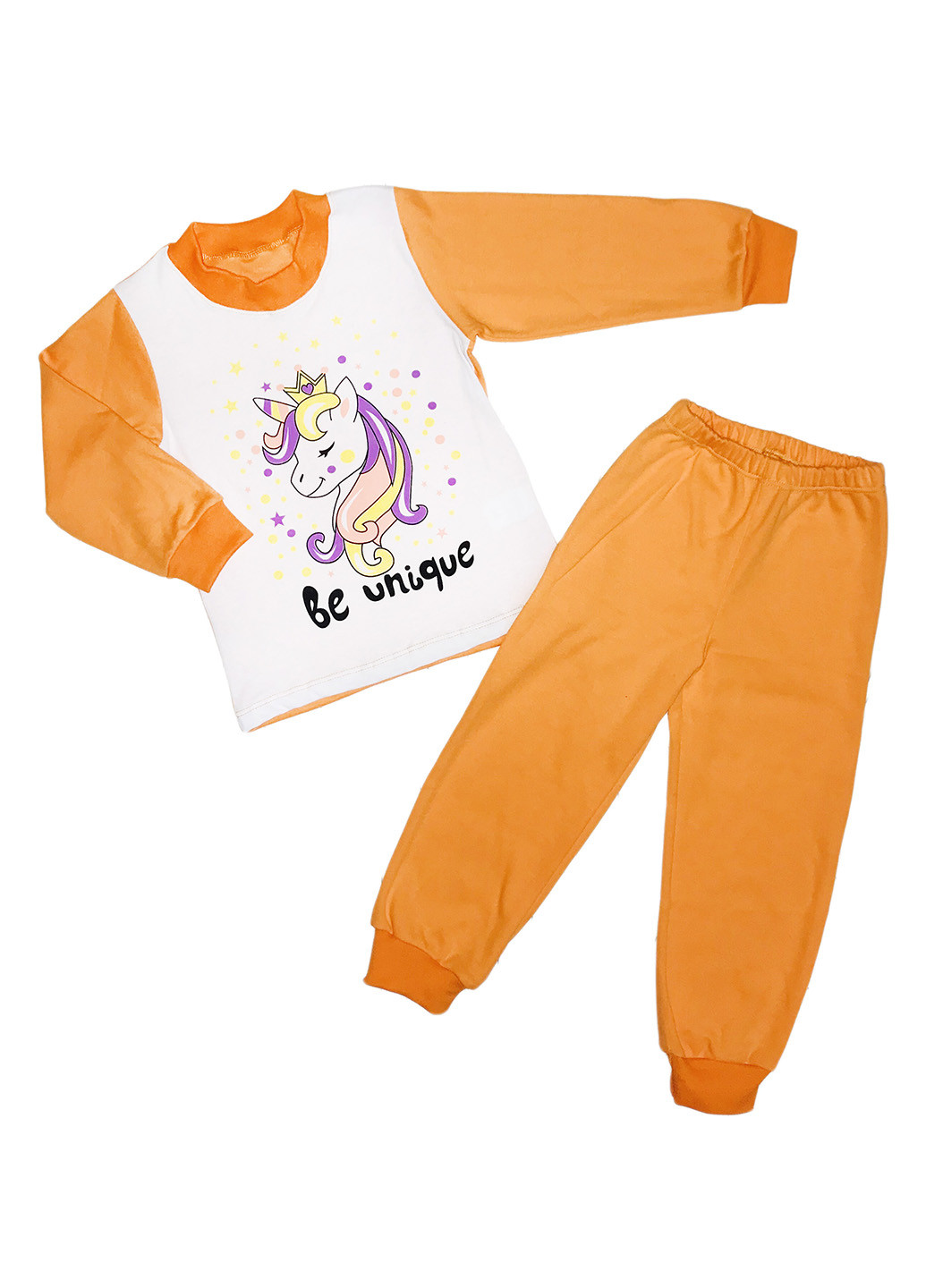 Оранжевая всесезон пижама (лонгслив, брюки) AV Style