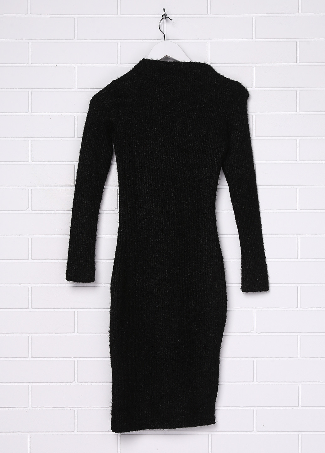 Черное кэжуал платье с длинным рукавом Classic Fashion однотонное