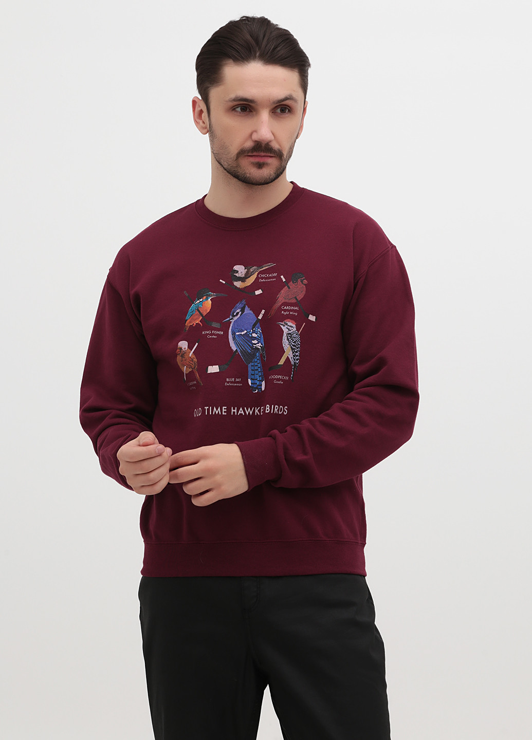 Бордовий світшот Jerzees малюнок без декору (316301986)