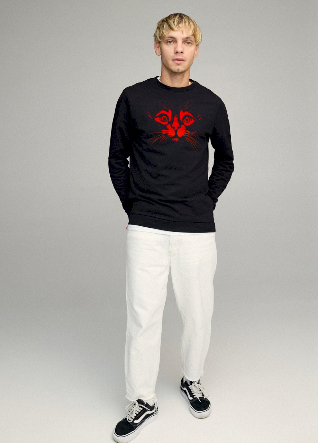 Черный свитшот мужской basic /no flis/ YAPPI рисунок (251424193)