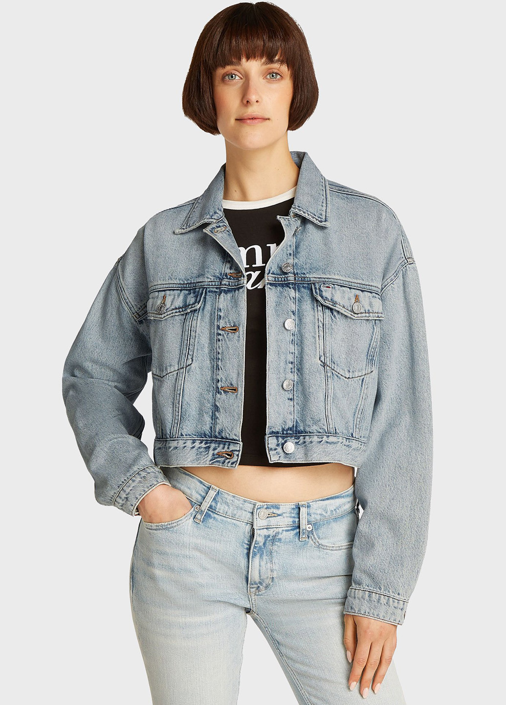 Голубая демисезонная куртка Tommy Jeans