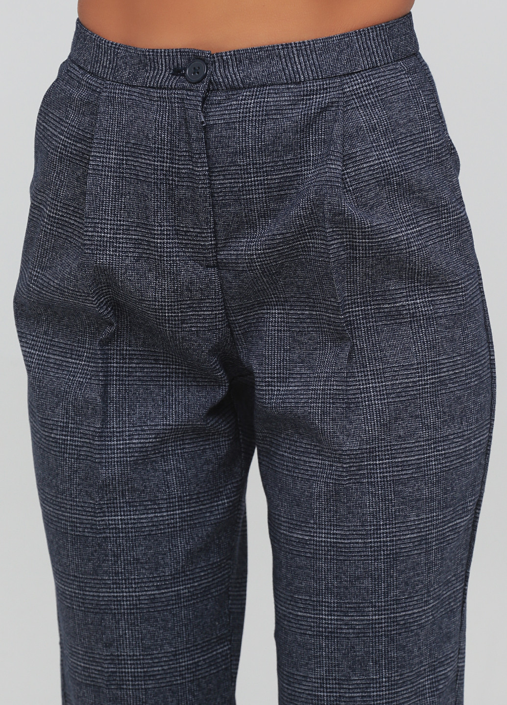 Темно-синие кэжуал демисезонные укороченные, зауженные брюки Monki