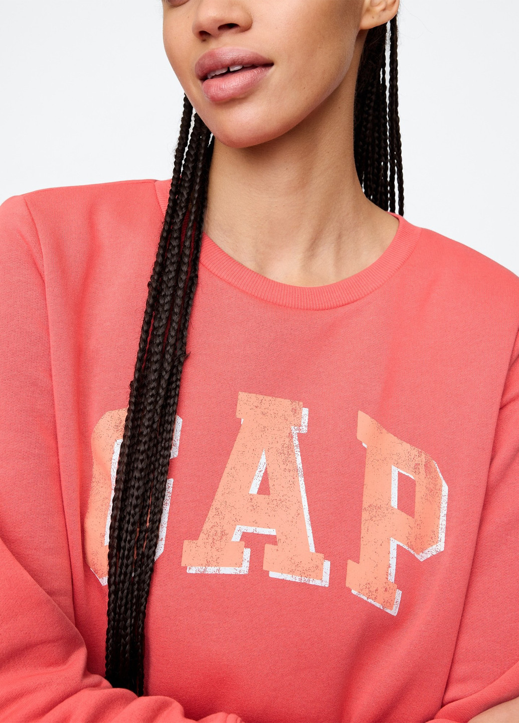 Рожевий світшот Gap логотип без декору (335388915)