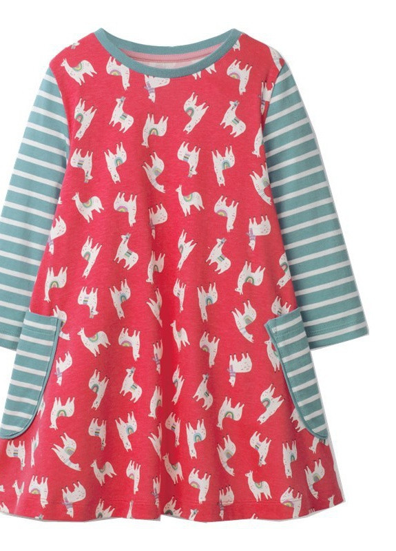 Розовое платье для девочки ламы Jumping Meters (232552031)