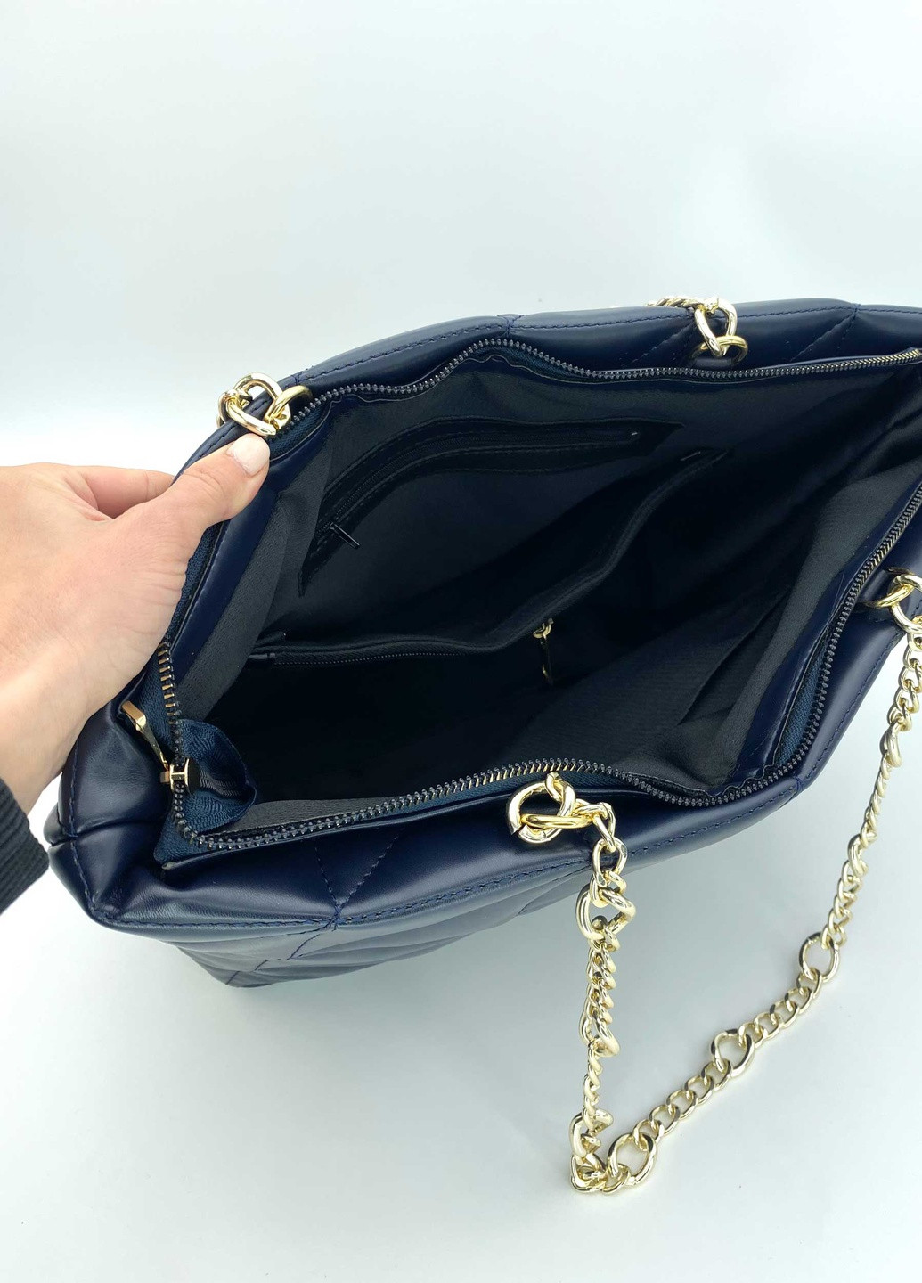 Сумка жіноча крос боді екошкіра стьобана (wel-67103) Темно-синя WeLassie (253982794)