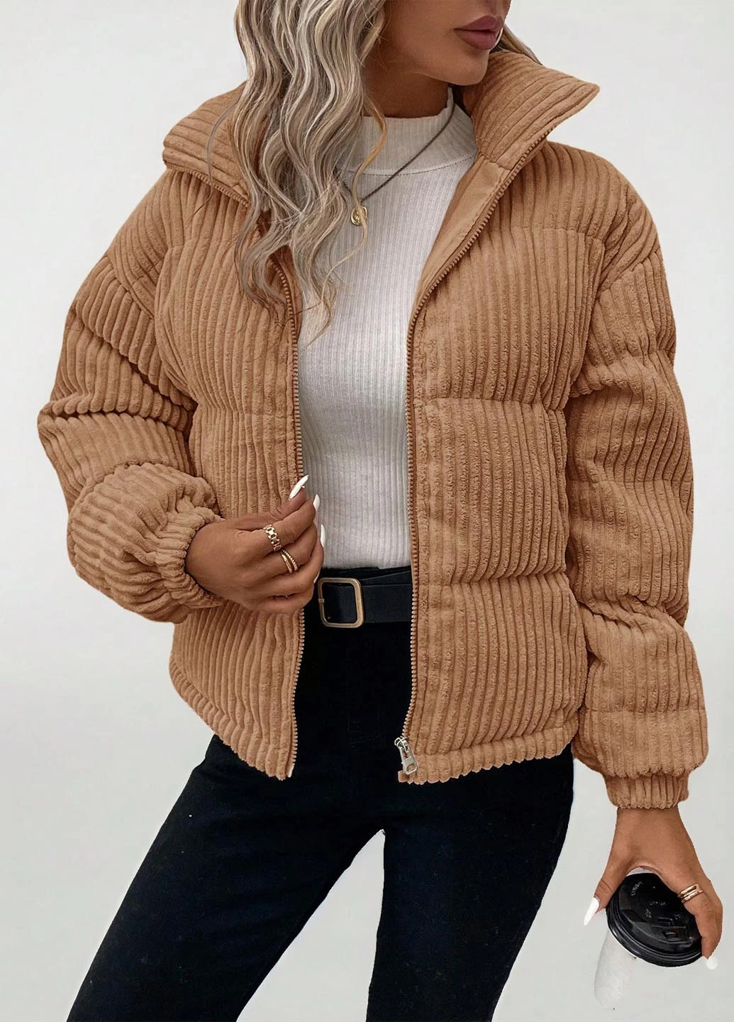 Коричневая зимняя куртка SHEIN