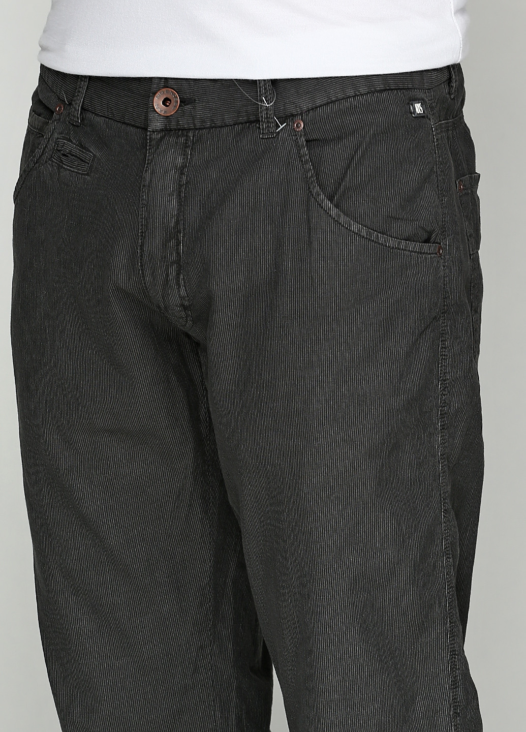 Темно-серые кэжуал демисезонные со средней талией брюки No Excess