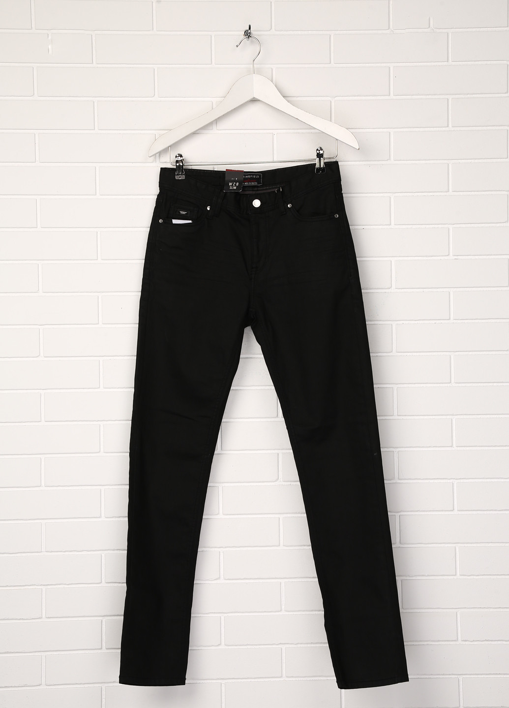 Черно-белые демисезонные зауженные джинсы Springfield