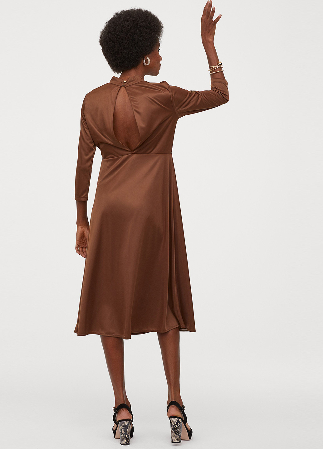 Коричневое кэжуал платье H&M однотонное