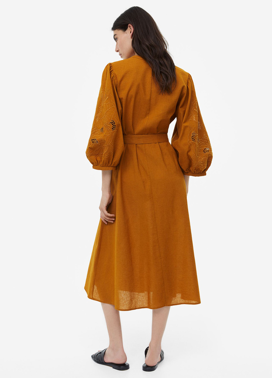Гірчична кежуал сукня H&M однотонна