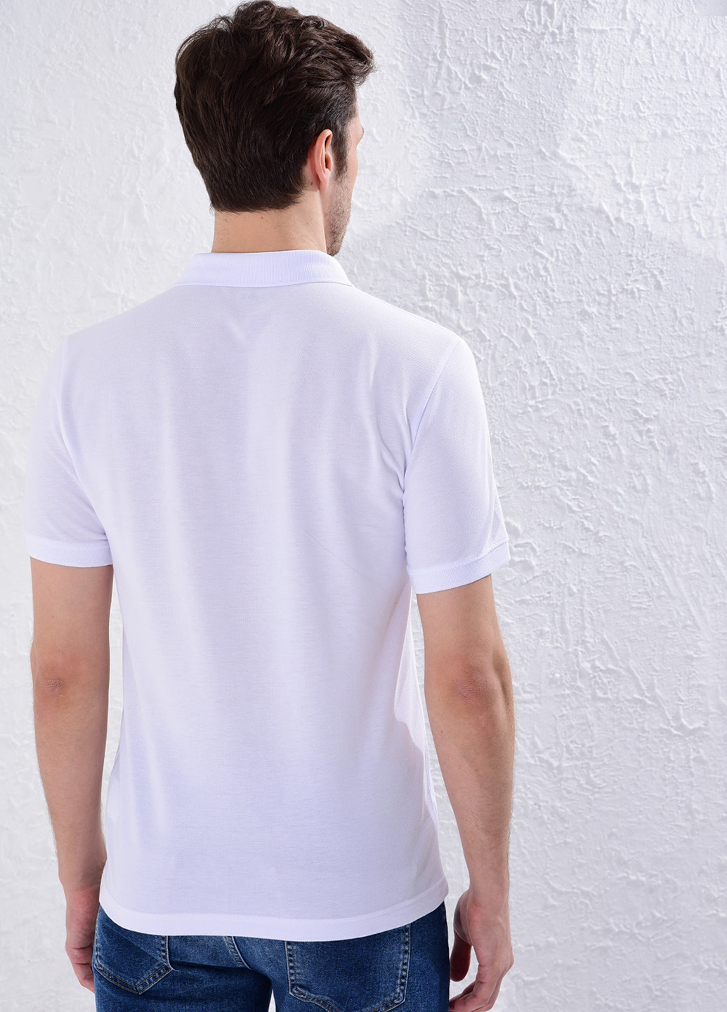Белая футболка-поло для мужчин LC Waikiki однотонная