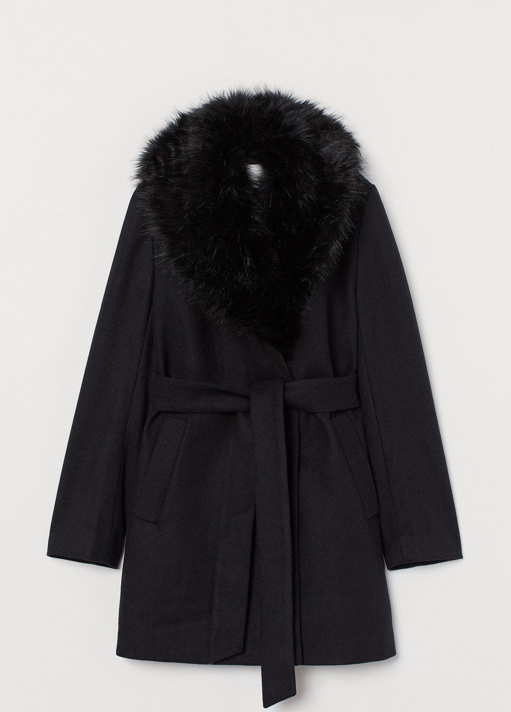 Черное демисезонное Пальто H&M