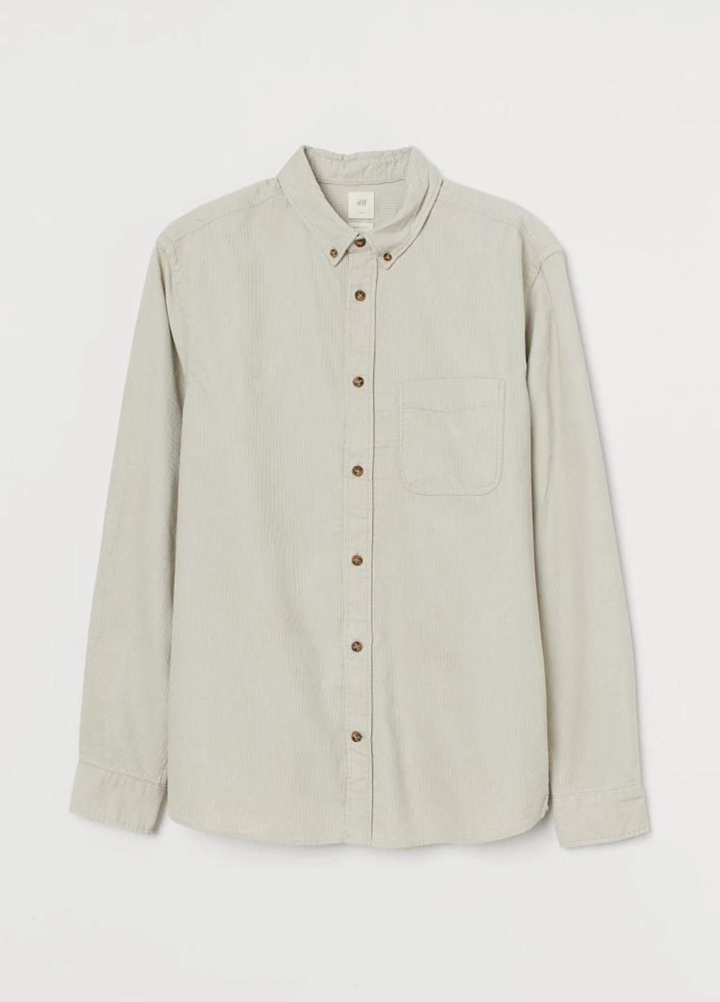 Серая кэжуал рубашка однотонная H&M