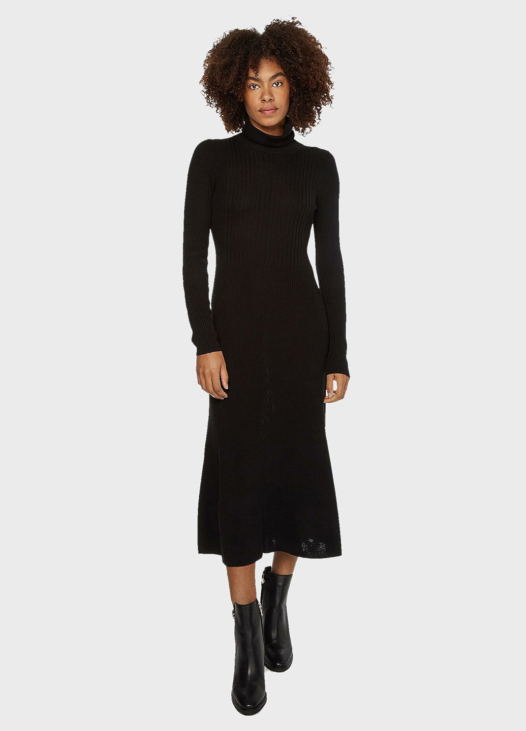 Черное кэжуал платье платье-водолазка Tommy Hilfiger однотонное