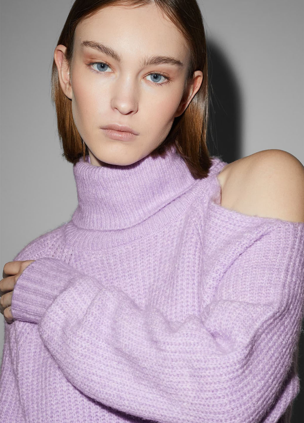 Сиреневое кэжуал платье платье-водолазка C&A однотонное