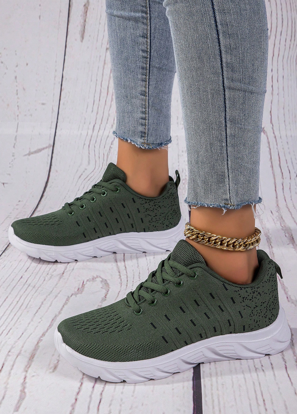 Кросівки SHEIN хакі демісезони (339828114)