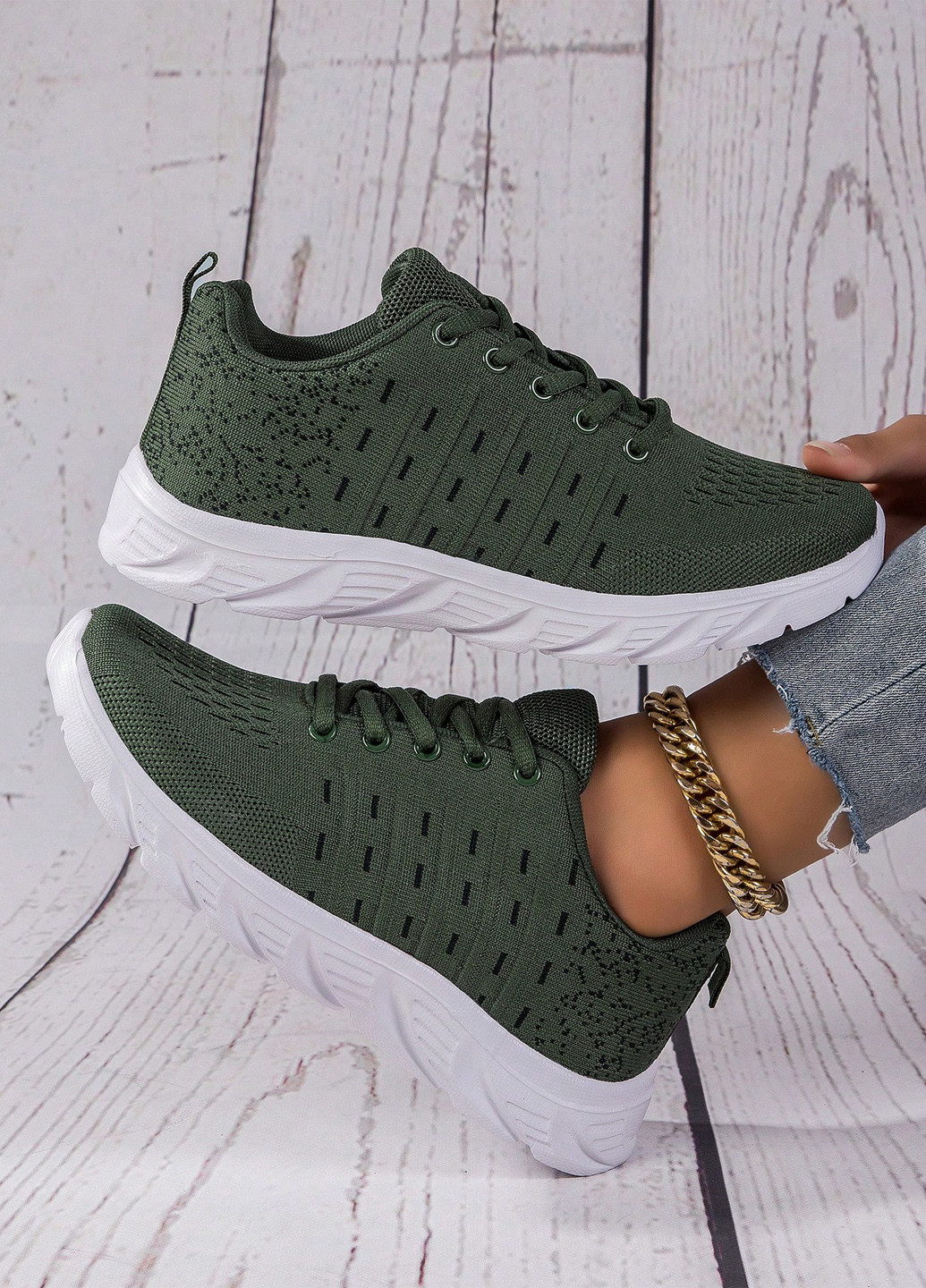 Кросівки SHEIN хакі демісезони (339828114)