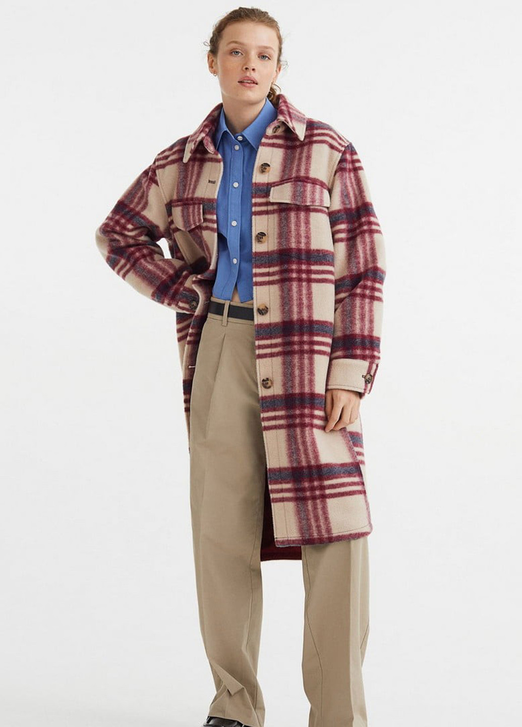 Бежевое демисезонное Пальто однобортное H&M