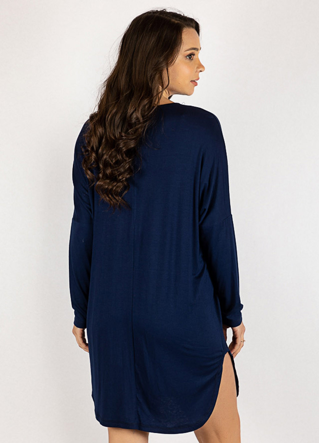 Темно-синее кэжуал платье Time of Style однотонное