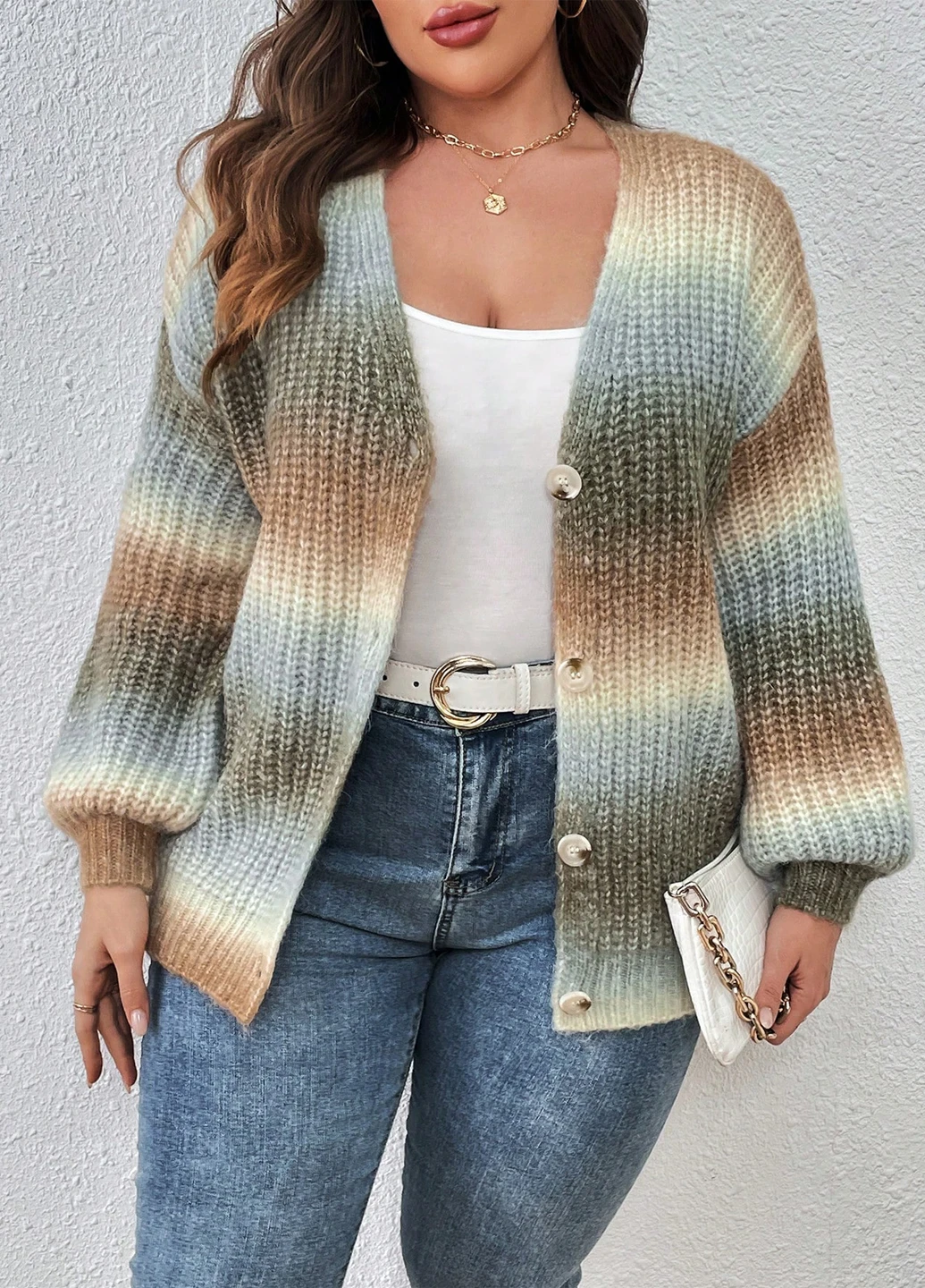 Разноцветный демисезонный кардиган SHEIN
