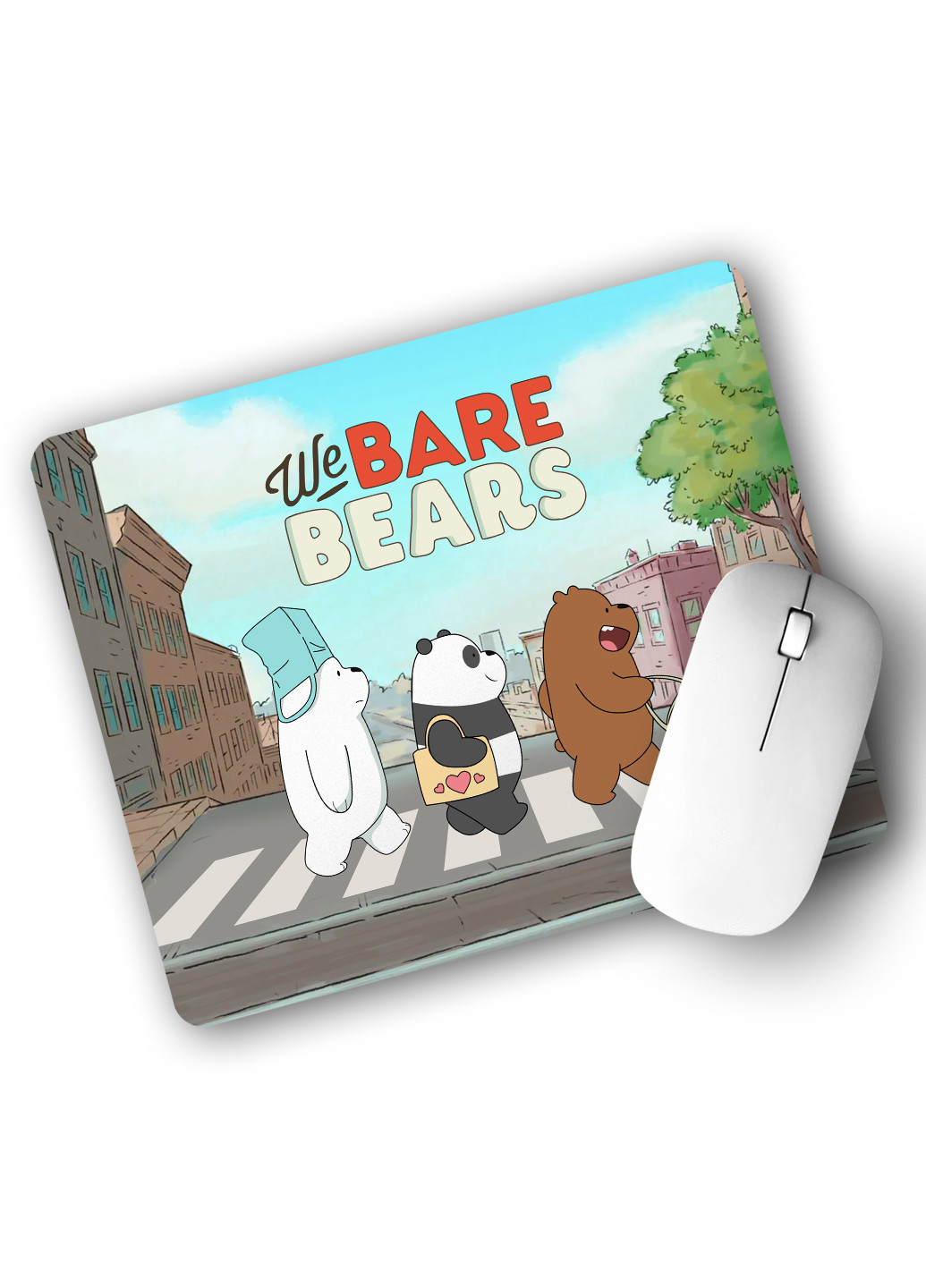 Коврик для мышки Вся правда о медведях (We Bare Bears) (25108-2666) 22х18 см MobiPrint (222995207)